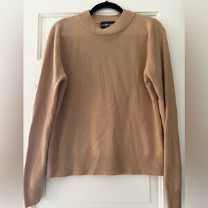 Sag Harbor Women's Sweater Tan Beige Long Sleeve Mock Neck, Large